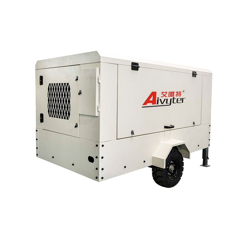 compressor de ar do parafuso do motor diesel de Mobil da mineração de 700cfm 8bar para o equipamento de broca