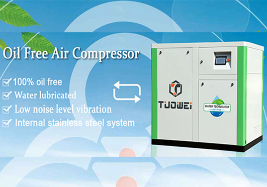 Compressor de ar de parafuso lubrificado com água isento de óleo