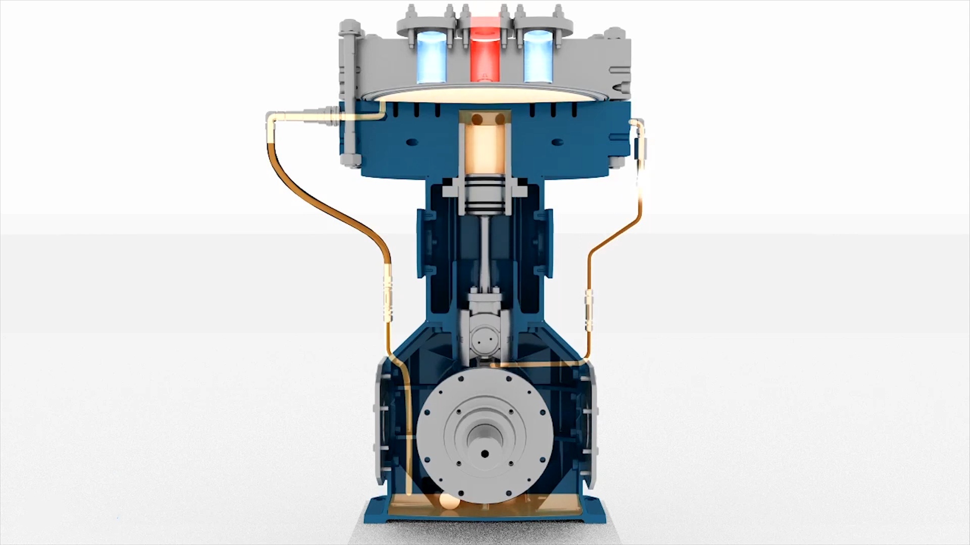 Animação do compressor de diafragma
